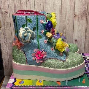Irregular choice flower boots brand new size 40